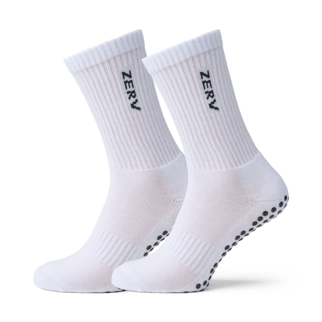 ZERV Grip Socks Long 2-Pack White
